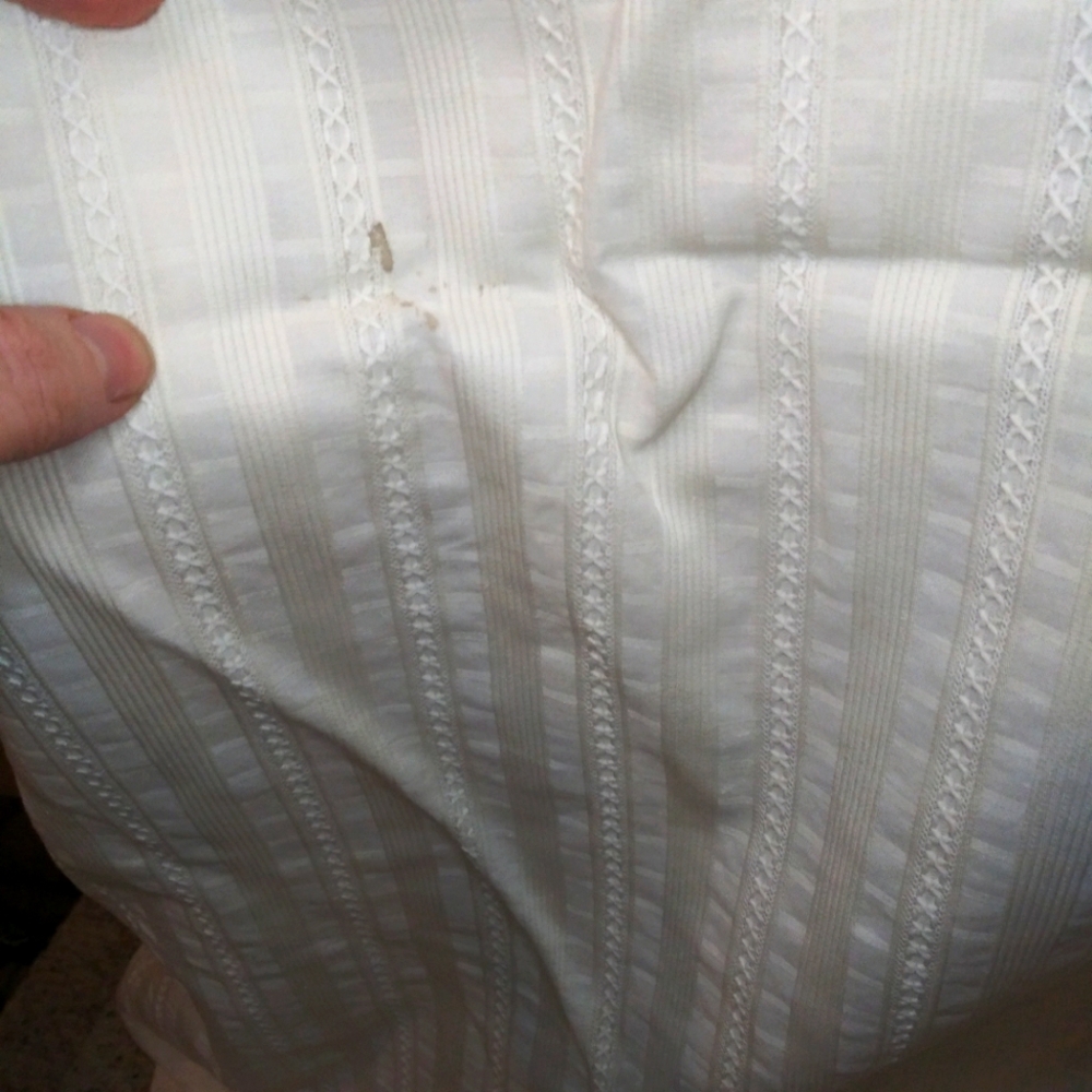 Vintage 50's Handmade Bow Trimmed Embroidered Stripe Ivory Brocade Wedding Dress - Picture 10 of 13